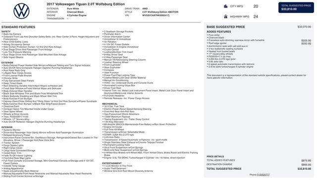 used 2017 Volkswagen Tiguan car, priced at $11,545