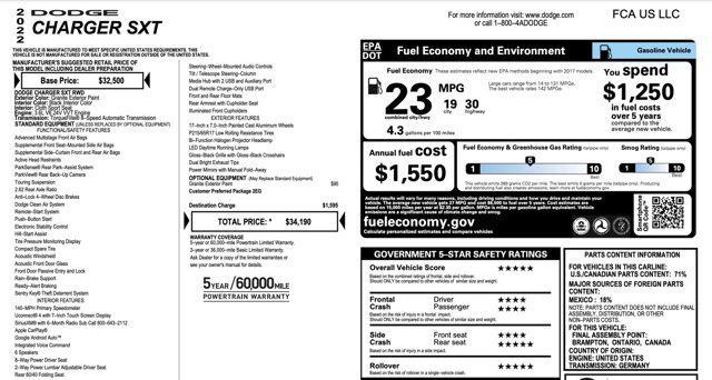 used 2022 Dodge Charger car, priced at $19,545