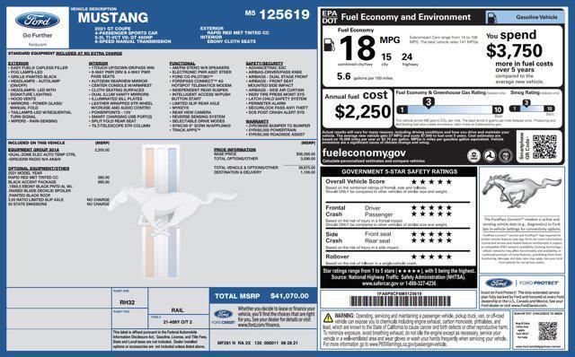 used 2021 Ford Mustang car, priced at $32,900