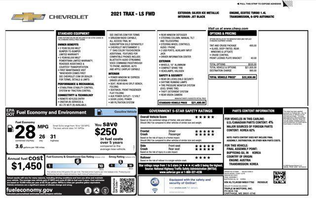 used 2021 Chevrolet Trax car, priced at $12,100