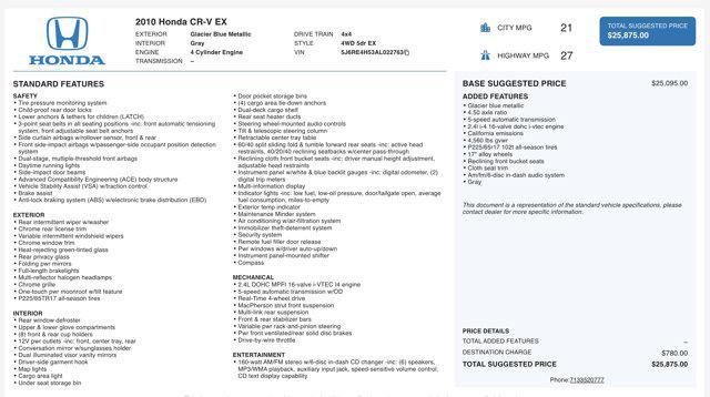 used 2010 Honda CR-V car, priced at $9,900