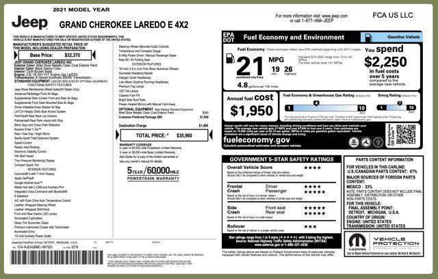 used 2021 Jeep Grand Cherokee car, priced at $21,045