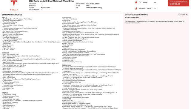 used 2022 Tesla Model X car, priced at $50,100