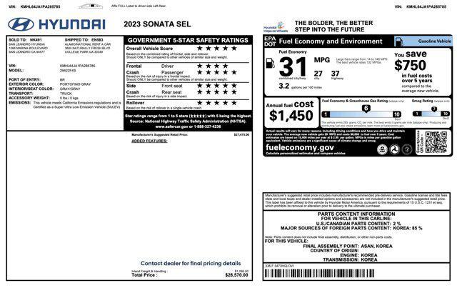 used 2023 Hyundai Sonata car, priced at $17,700