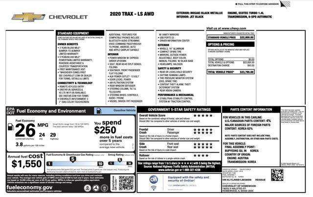 used 2020 Chevrolet Trax car, priced at $12,045