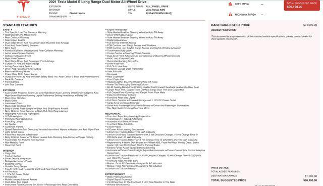 used 2021 Tesla Model S car, priced at $37,900