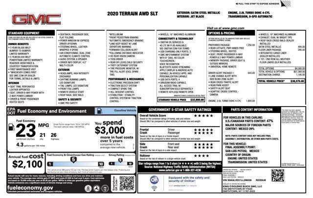 used 2020 GMC Terrain car, priced at $18,000