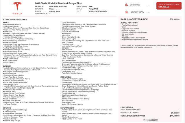 used 2019 Tesla Model 3 car, priced at $16,600