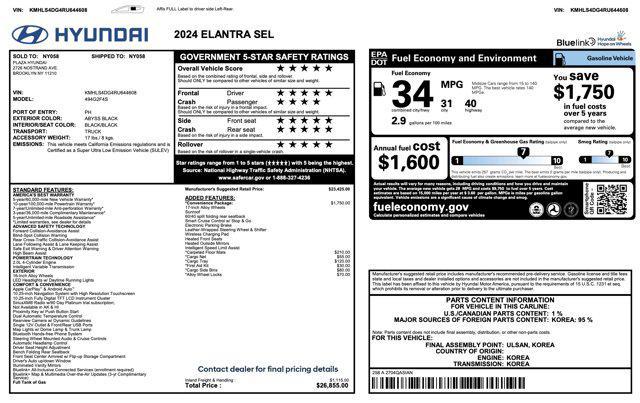 used 2024 Hyundai Elantra car, priced at $20,745