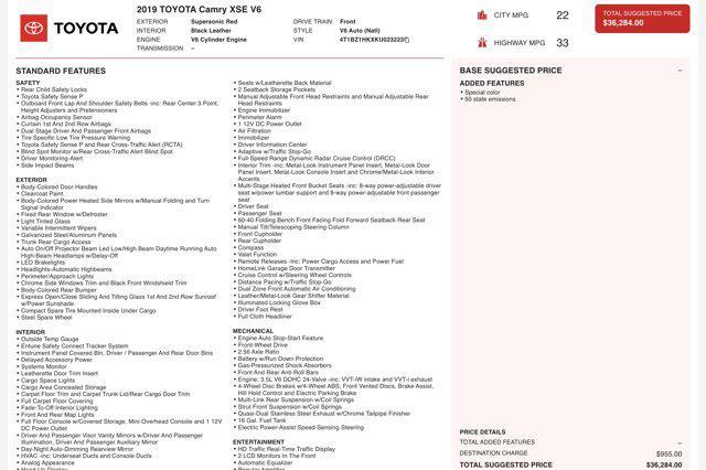 used 2019 Toyota Camry car, priced at $21,600