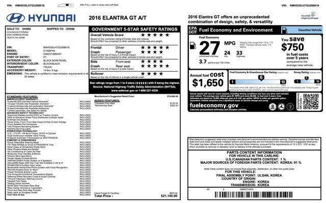 used 2016 Hyundai Elantra GT car, priced at $10,045