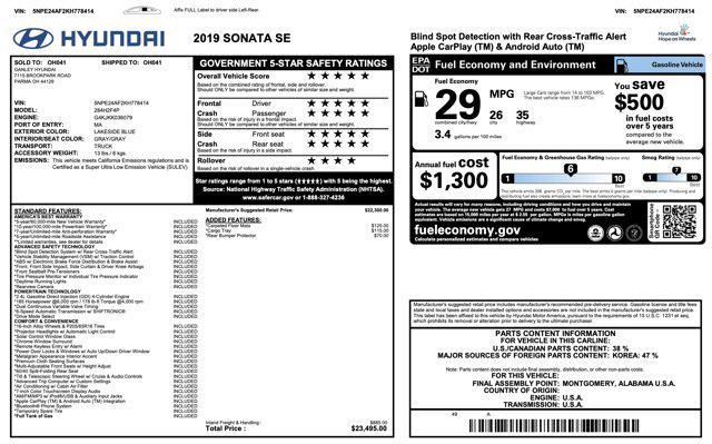 used 2019 Hyundai Sonata car, priced at $12,045