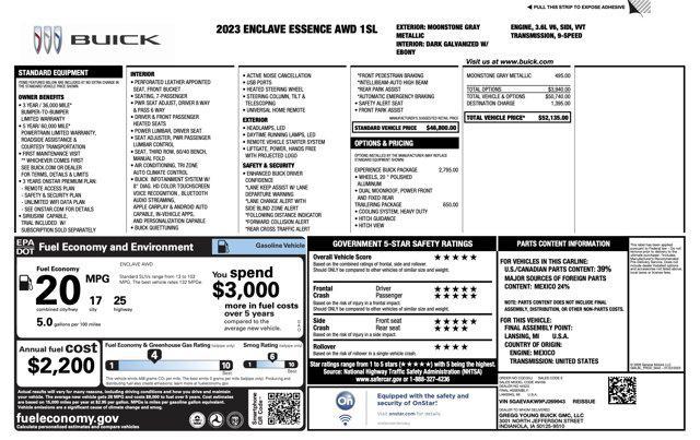 used 2023 Buick Enclave car, priced at $31,900