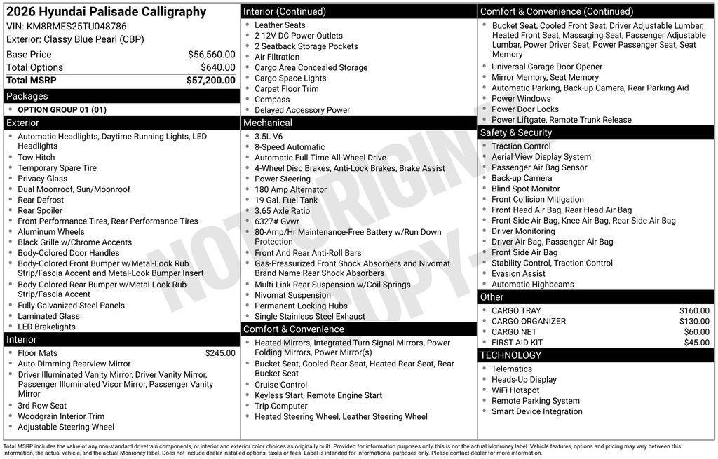 new 2026 Hyundai Palisade car, priced at $57,445