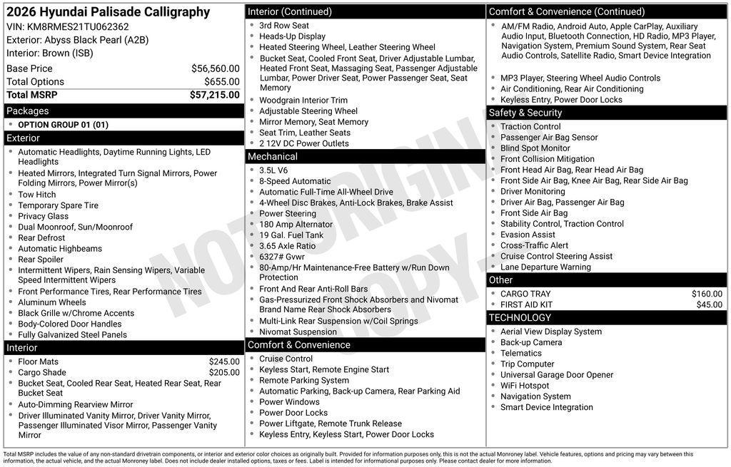 new 2026 Hyundai Palisade car, priced at $57,565