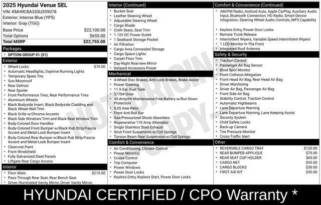 used 2025 Hyundai Venue car, priced at $23,939