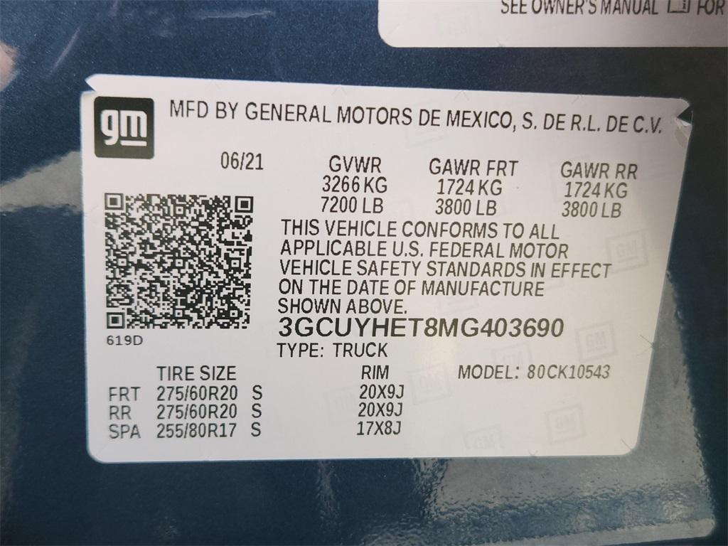 used 2021 Chevrolet Silverado 1500 car, priced at $44,957