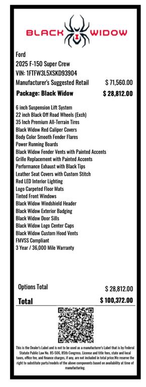 used 2025 Ford F-150 car, priced at $72,900