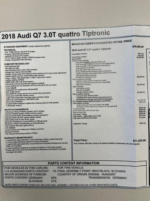 used 2018 Audi Q7 car, priced at $19,980