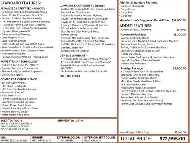 used 2021 Genesis GV80 car, priced at $38,900