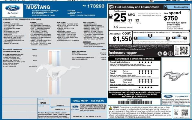 used 2019 Ford Mustang car, priced at $17,900
