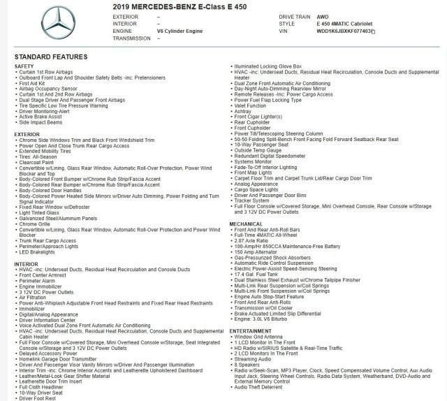 used 2019 Mercedes-Benz E-Class car, priced at $42,980