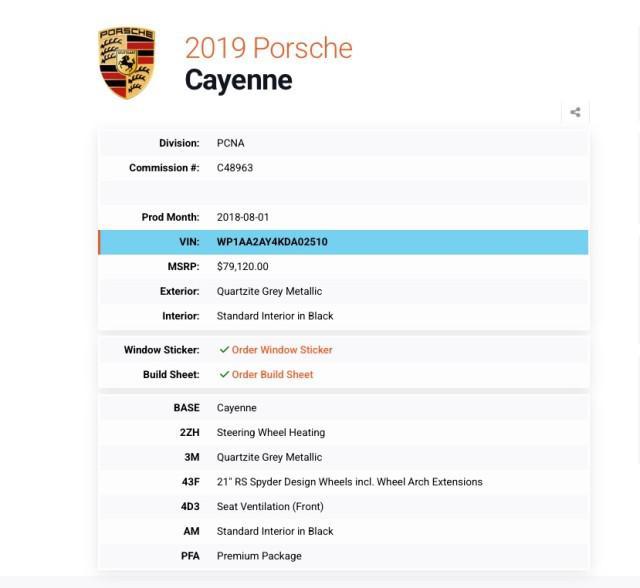 used 2019 Porsche Cayenne car, priced at $33,980