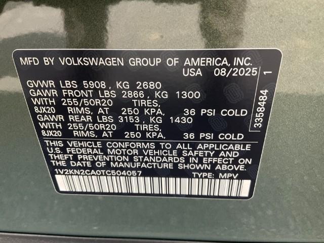 new 2026 Volkswagen Atlas car, priced at $48,022