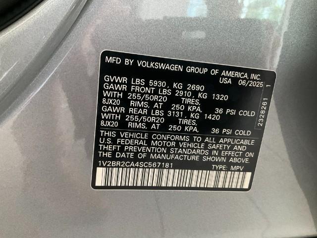 new 2025 Volkswagen Atlas car, priced at $48,792