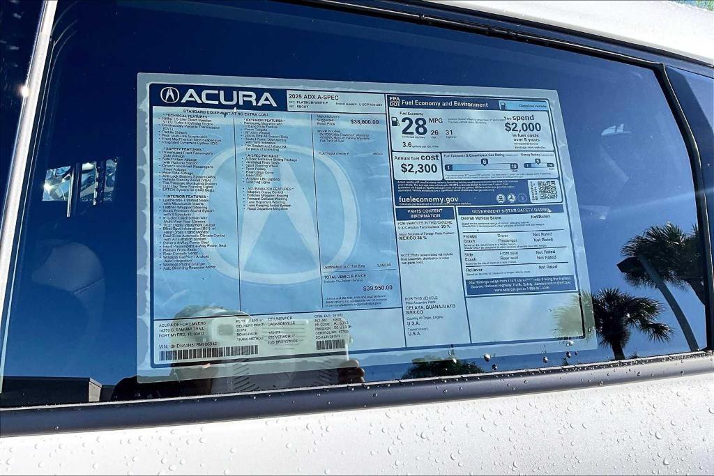 new 2025 Acura ADX car, priced at $39,950