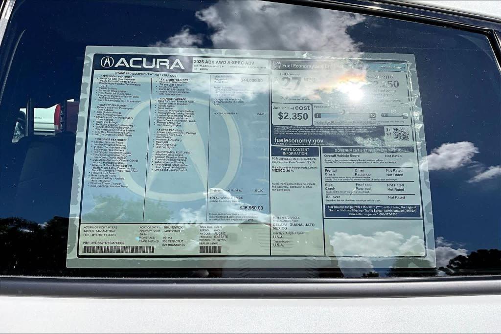 new 2025 Acura ADX car, priced at $45,950