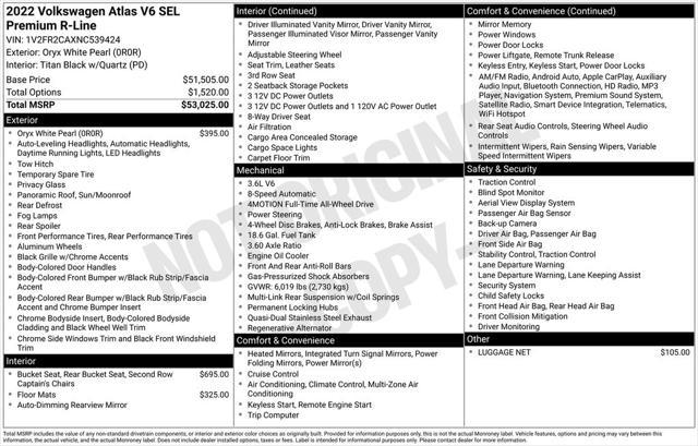 used 2022 Volkswagen Atlas car, priced at $35,093