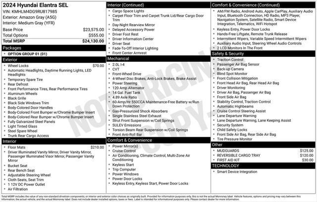 used 2024 Hyundai Elantra car, priced at $21,392