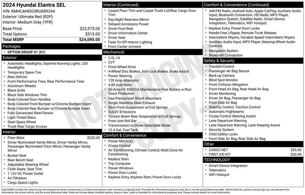 used 2024 Hyundai Elantra car, priced at $19,952