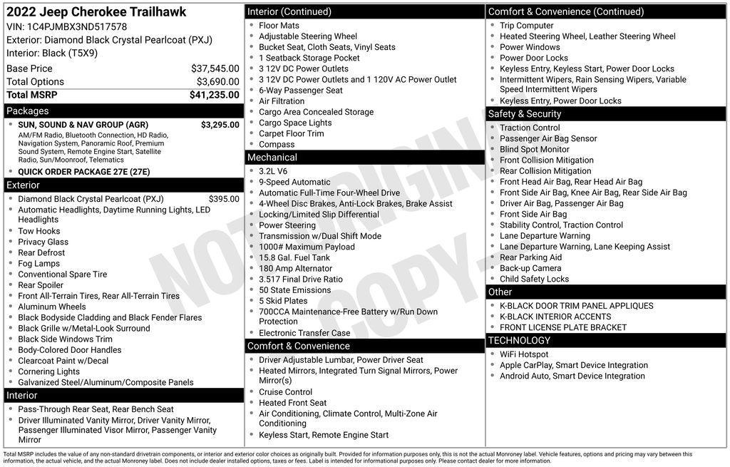 used 2022 Jeep Cherokee car, priced at $27,672