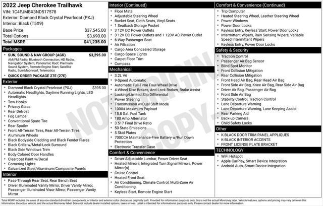 used 2022 Jeep Cherokee car, priced at $29,998