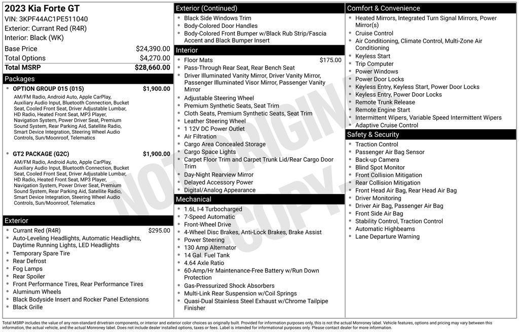 used 2023 Kia Forte car, priced at $20,492