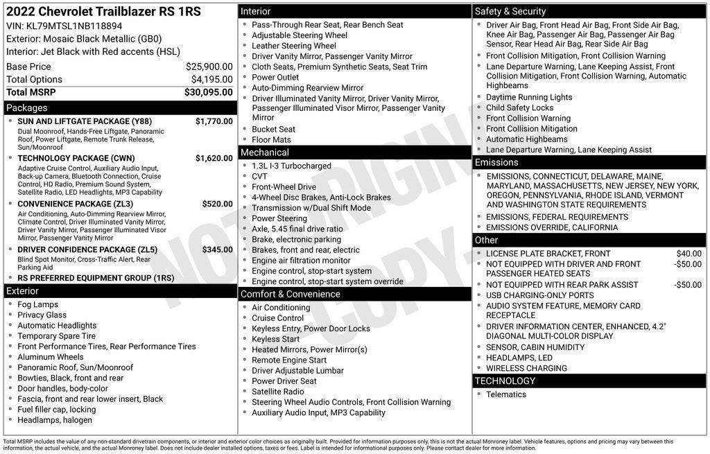 used 2022 Chevrolet TrailBlazer car, priced at $19,197
