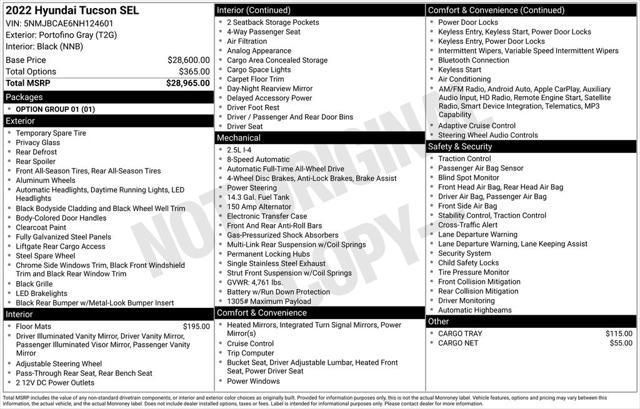 used 2022 Hyundai Tucson car, priced at $23,140