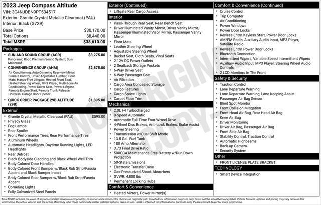 used 2023 Jeep Compass car, priced at $22,497