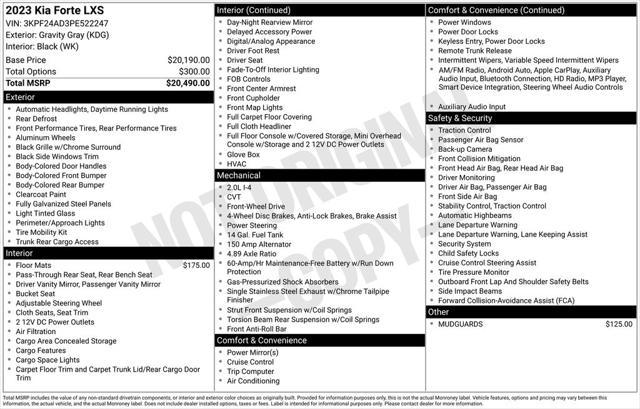 used 2023 Kia Forte car, priced at $19,034