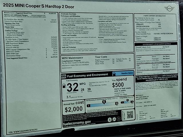 new 2025 MINI Hardtop car, priced at $36,075
