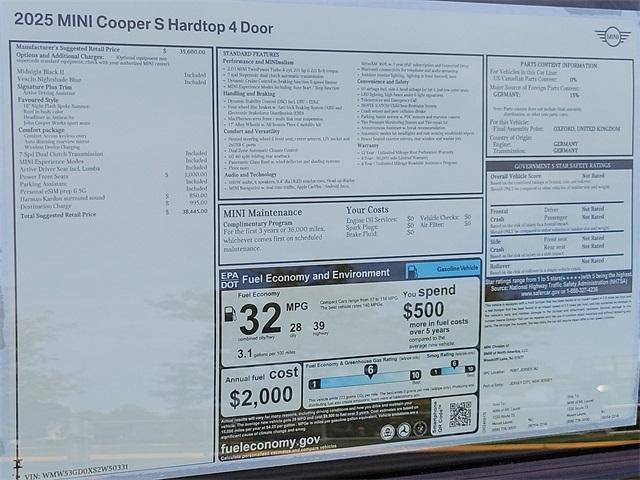 new 2025 MINI Hardtop car, priced at $38,445