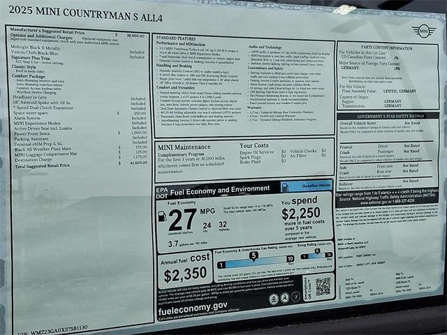 new 2025 MINI Countryman car, priced at $41,605