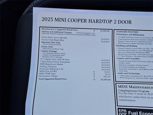 new 2025 MINI Hardtop car, priced at $32,430