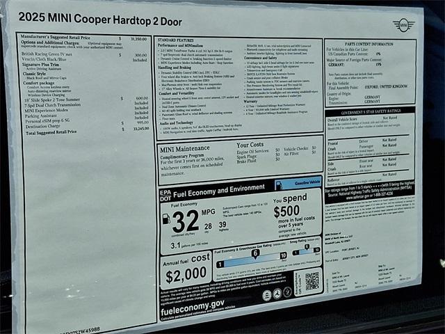 new 2025 MINI Hardtop car, priced at $33,245