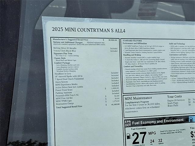 new 2025 MINI Countryman car, priced at $41,160