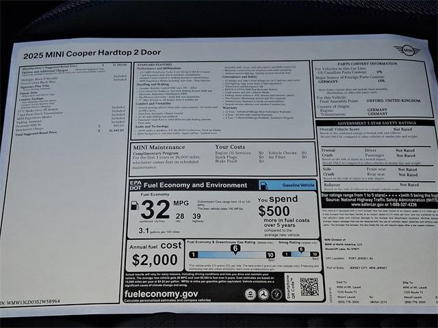 new 2025 MINI Hardtop car, priced at $32,345