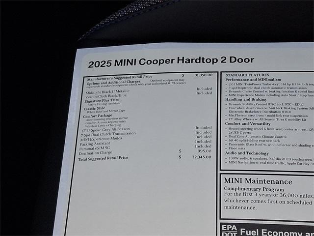 new 2025 MINI Hardtop car, priced at $32,345