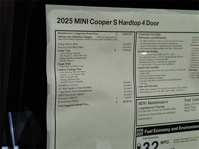 new 2025 MINI Hardtop car, priced at $38,295